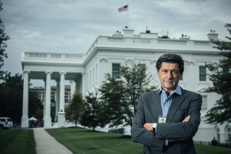 BBC Correspondent Jon Sopel at the White House in Washington, DC on August 2, 2019.